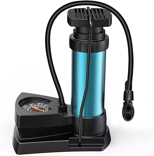 Foot & Hand Air Pump with Built-in Air Pressure Gauge