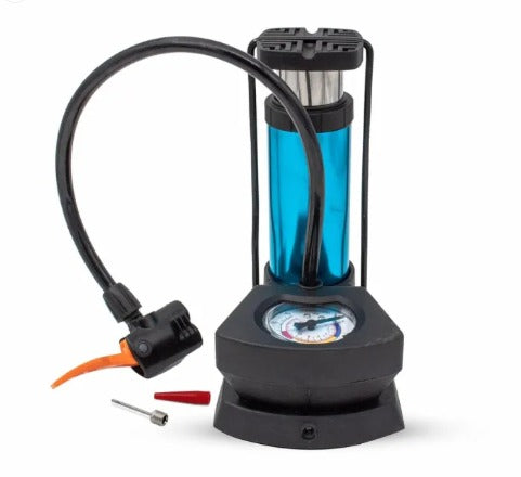 Foot & Hand Air Pump with Built-in Air Pressure Gauge