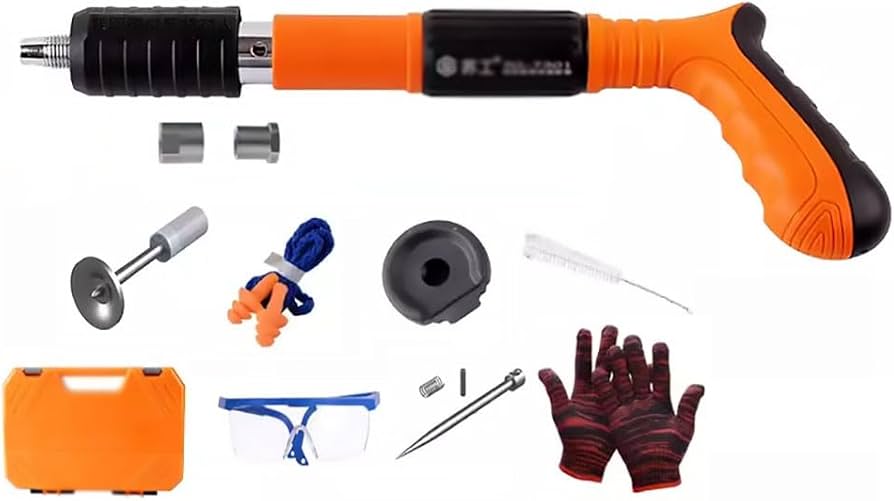 Heavy Duty Manual Steel Nail Gun Set – Portable Concrete Wall Fastening Tool with Accessories