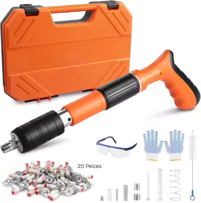 Heavy Duty Manual Steel Nail Gun Set – Portable Concrete Wall Fastening Tool with Accessories