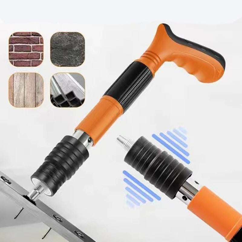 Heavy Duty Manual Steel Nail Gun Set – Portable Concrete Wall Fastening Tool with Accessories