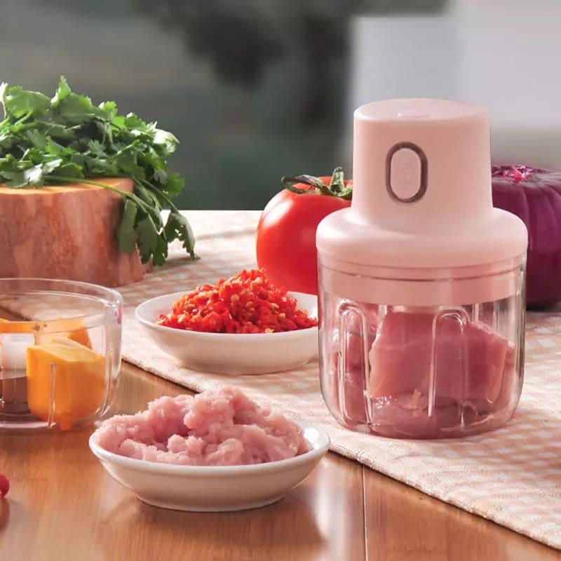 Mini Electric Garlic Grinder 250ml – USB Rechargeable Portable Food Chopper | Powerful One-Touch Kitchen Helper