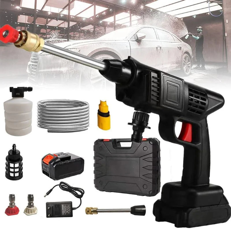 Automatic Cordless Car Wash Spray Gun 48V – Wireless High Pressure Foam Jet Washer