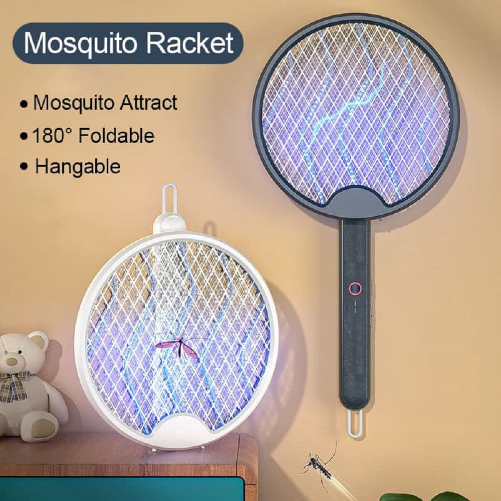 Foldable Electric Mosquito Killer Racket – Rechargeable Bug Zapper Trap for Indoor & Outdoor Use (Random Color)