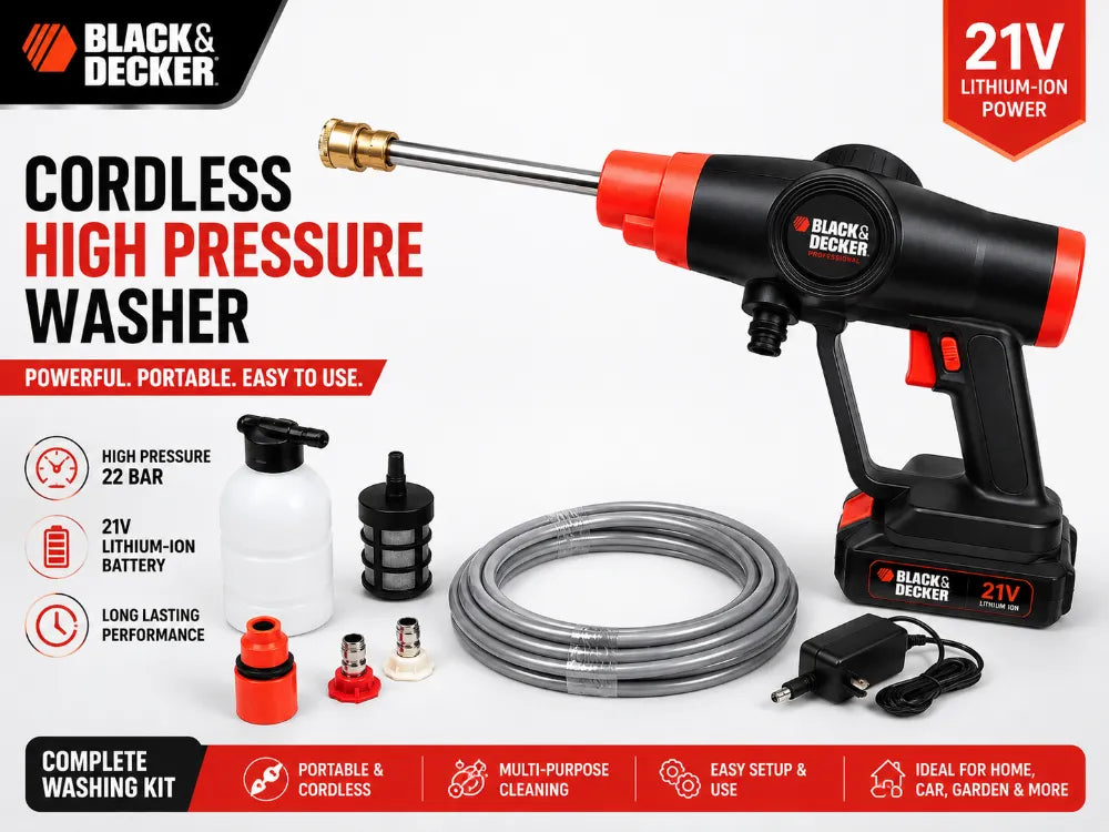 Black & Decker Imported Cordless High Pressure Washer 21V