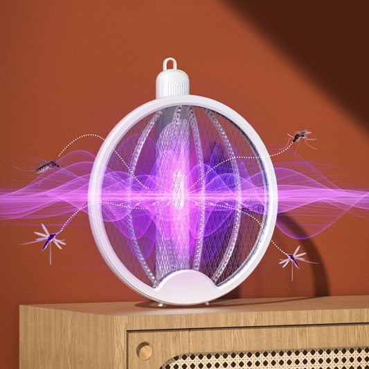 Foldable Electric Mosquito Killer Racket – Rechargeable Bug Zapper Trap for Indoor & Outdoor Use (Random Color)