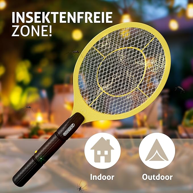 Electric Mosquito Killer Racket 2-in-1 with LED Flashlight – Safe, Powerful & Rechargeable (Random Color)