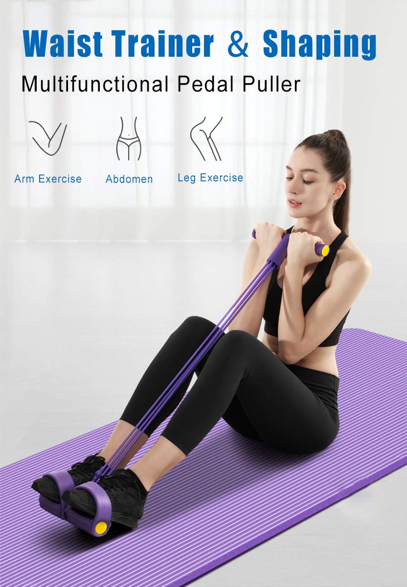Foot Pedal Resistance Band Tummy Trimmer – Full Body Home Workout Elastic Pull Rope Fitness Trainer
