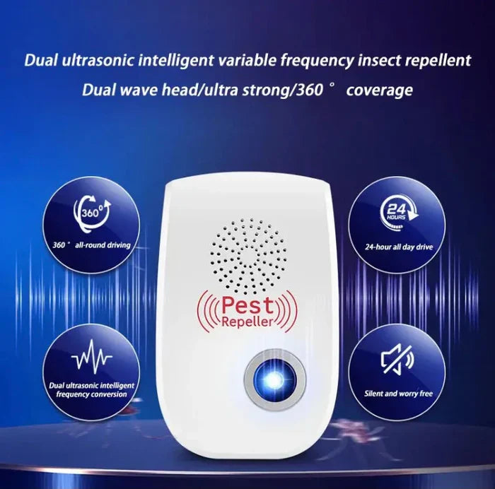 Electronic Ultrasonic Pest Repeller – Safe, Silent & Chemical-Free Protection Against Mosquitoes, Insects & Mice