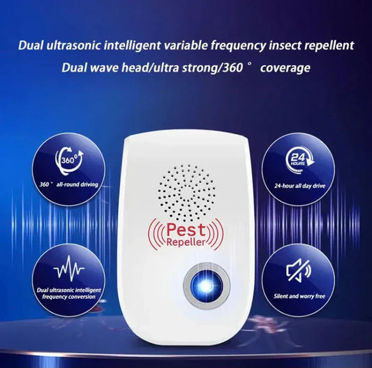 Electronic Ultrasonic Pest Repeller – Safe, Silent & Chemical-Free Protection Against Mosquitoes, Insects & Mice