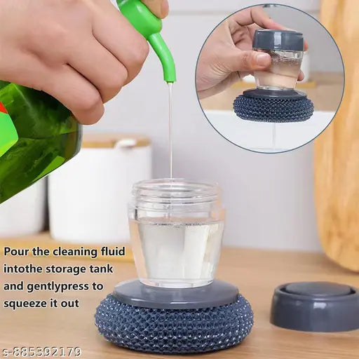 Kitchen Soap Dispensing Palm Brush – Make Dishwashing Faster, Easier & Cleaner!