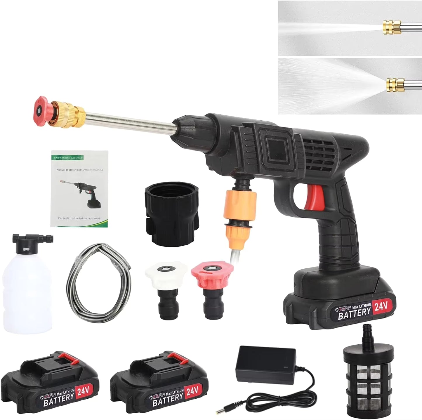 Automatic Cordless Car Wash Spray Gun 48V – Wireless High Pressure Foam Jet Washer