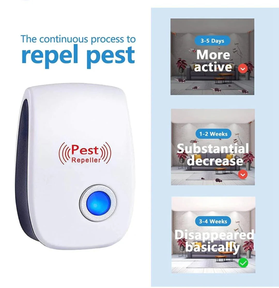 Electronic Ultrasonic Pest Repeller – Safe, Silent & Chemical-Free Protection Against Mosquitoes, Insects & Mice