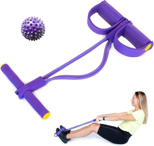 Foot Pedal Resistance Band Tummy Trimmer – Full Body Home Workout Elastic Pull Rope Fitness Trainer