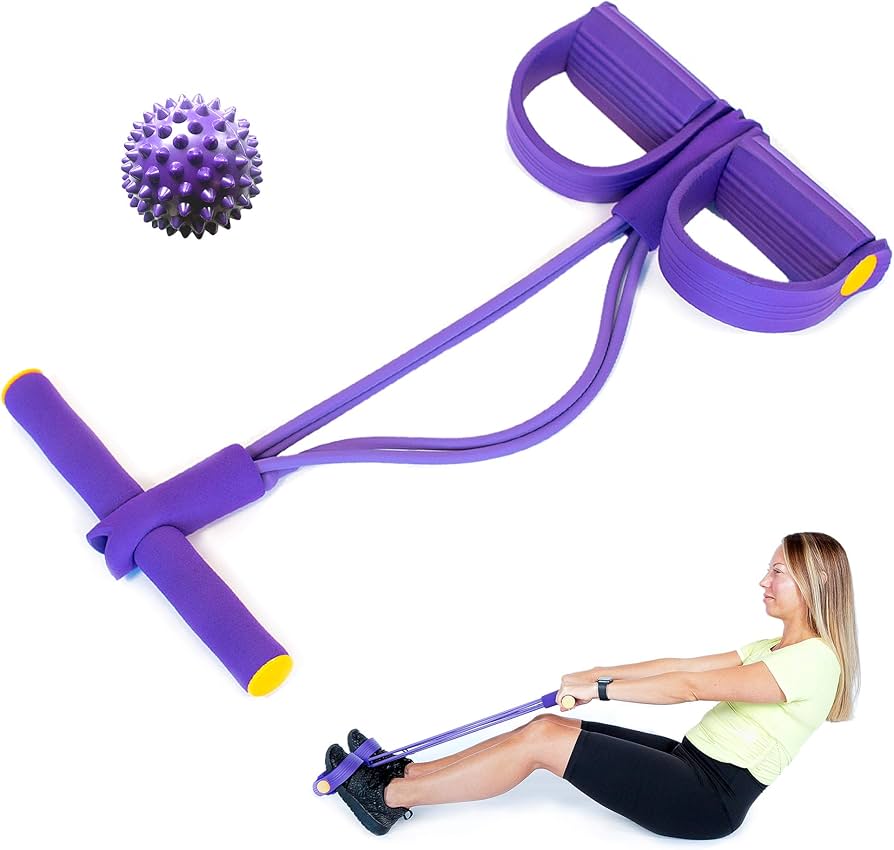 Foot Pedal Resistance Band Tummy Trimmer – Full Body Home Workout Elastic Pull Rope Fitness Trainer