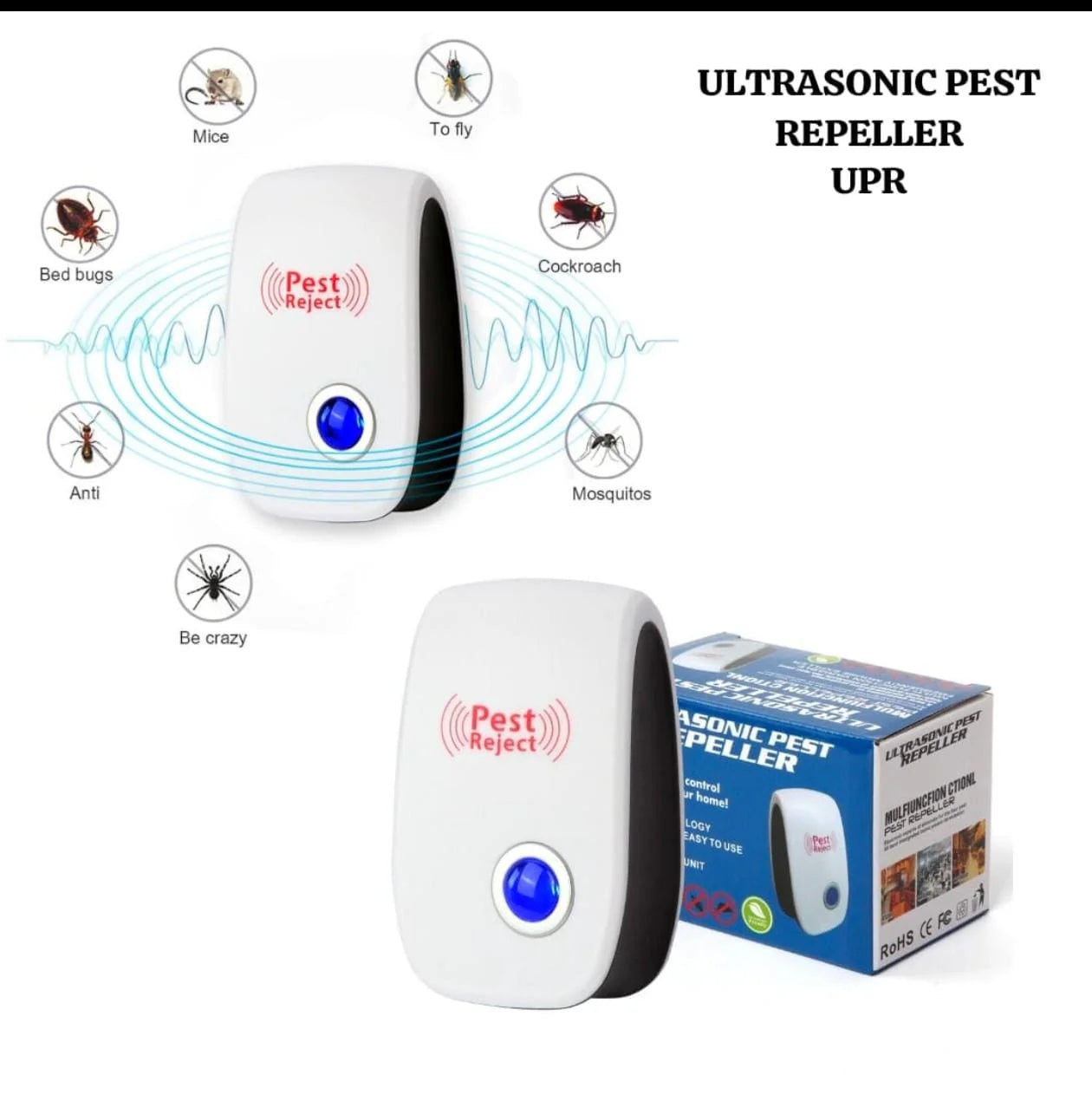 Electronic Ultrasonic Pest Repeller – Safe, Silent & Chemical-Free Protection Against Mosquitoes, Insects & Mice