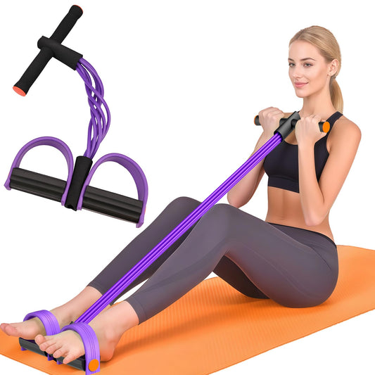 Foot Pedal Resistance Band Tummy Trimmer – Full Body Home Workout Elastic Pull Rope Fitness Trainer