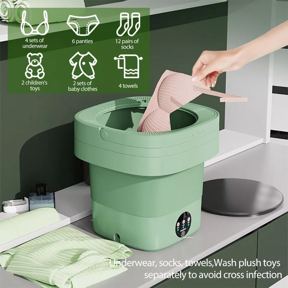 Portable Foldable Mini Washing Machine – Fast, Deep Cleaning Anywhere