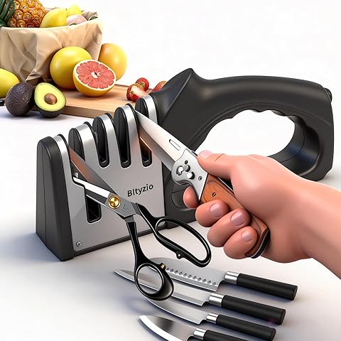 Stage Professional Knife Sharpener – Manual Kitchen Knife Sharpening Tool with Anti-Slip Base & Ergonomic Handle