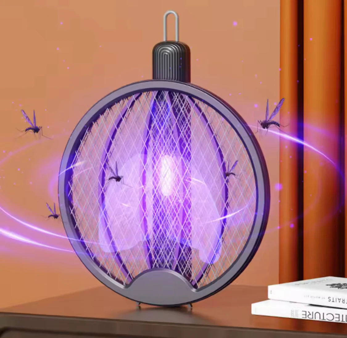 Foldable Electric Mosquito Killer Racket – Rechargeable Bug Zapper Trap for Indoor & Outdoor Use (Random Color)