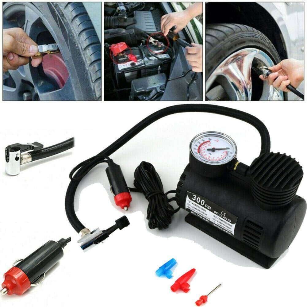 Mini 12V 300PSI Car Air Pump Tyre Compressor – Fast, Powerful & Portable