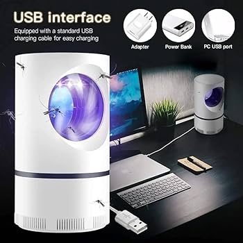 Electric Mosquito Trap Blue Light Mosquito Killer Lamp With USB Power Suction Fan No Zapper Child Safe