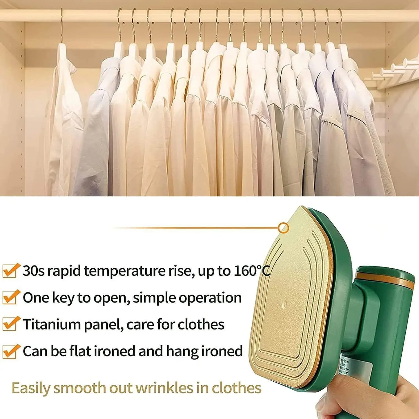Portable Mini Electric Steam Iron – Compact Handheld Garment Steamer for Wrinkle-Free Clothes
