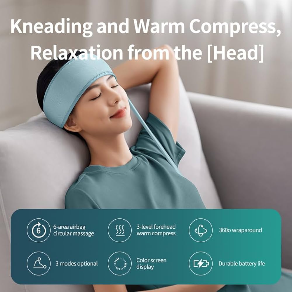 360° Electric Head Massager with Heat & Air Compression – Relax, Recharge & Relieve Stress Anytime