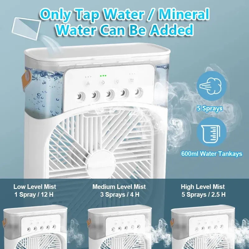 Multi Function Portable Desktop Air Cooler Fan – Stay Cool Anytime, Anywhere!