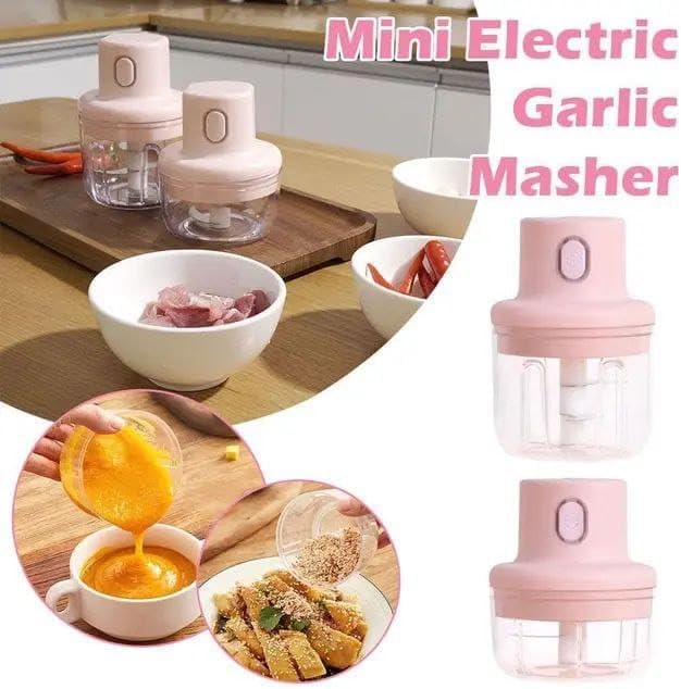 Mini Electric Garlic Grinder 250ml – USB Rechargeable Portable Food Chopper | Powerful One-Touch Kitchen Helper