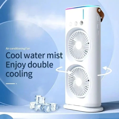 Spray Fan – Double-Ended Spray Water Mist Fan with LED Light & Humidifier