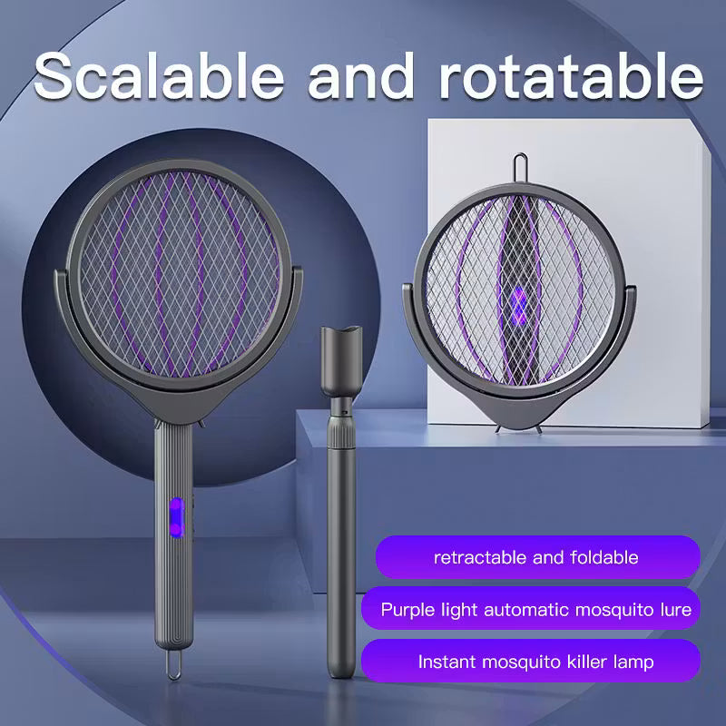 Foldable Electric Mosquito Killer Racket – Rechargeable Bug Zapper Trap for Indoor & Outdoor Use (Random Color)