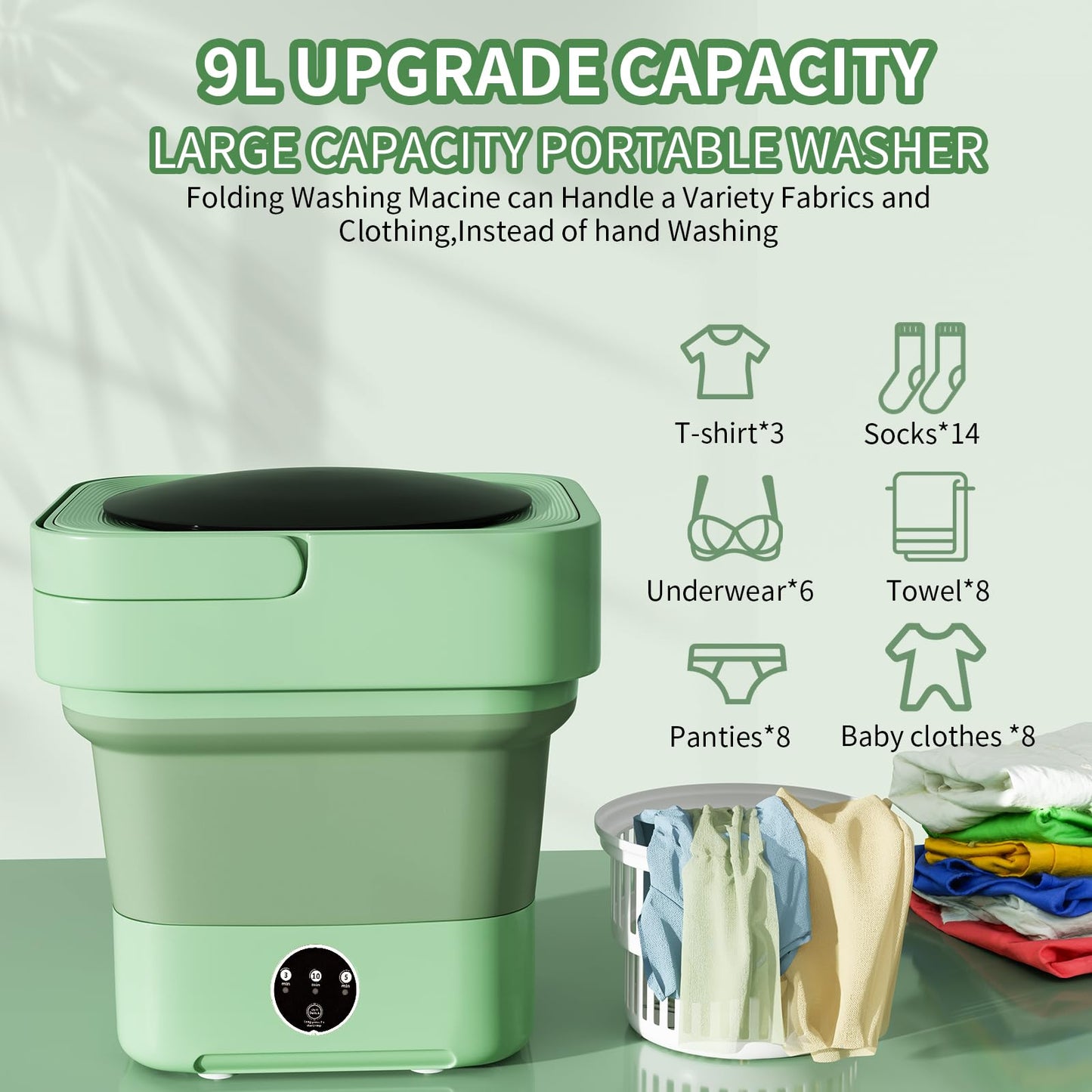 Portable Foldable Mini Washing Machine – Fast, Deep Cleaning Anywhere