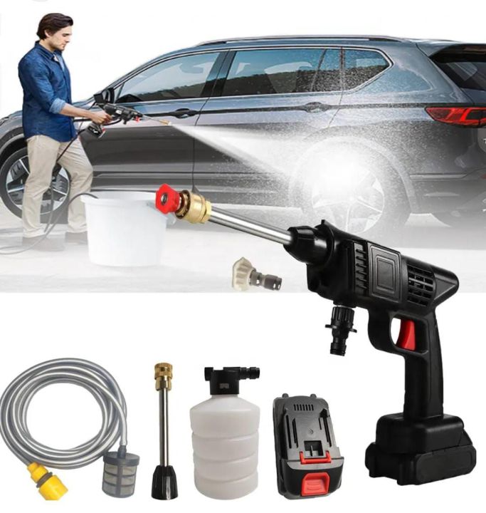 Automatic Cordless Car Wash Spray Gun 48V – Wireless High Pressure Foam Jet Washer
