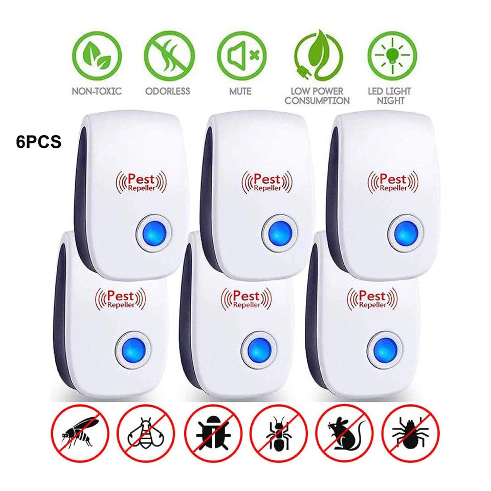 Electronic Ultrasonic Pest Repeller – Safe, Silent & Chemical-Free Protection Against Mosquitoes, Insects & Mice