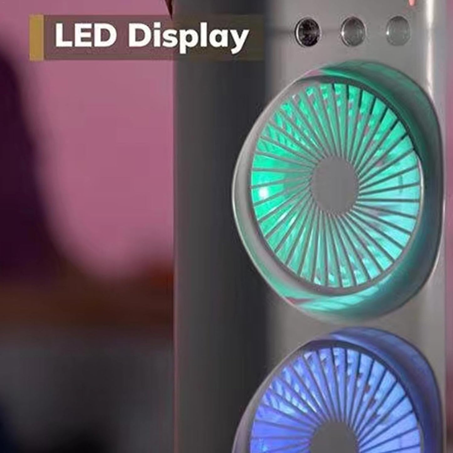 Spray Fan – Double-Ended Spray Water Mist Fan with LED Light & Humidifier