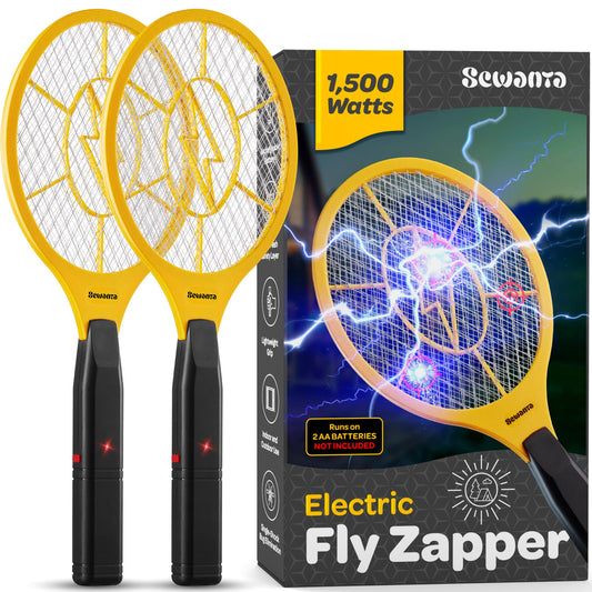 Electric Mosquito Killer Racket 2-in-1 with LED Flashlight – Safe, Powerful & Rechargeable (Random Color)