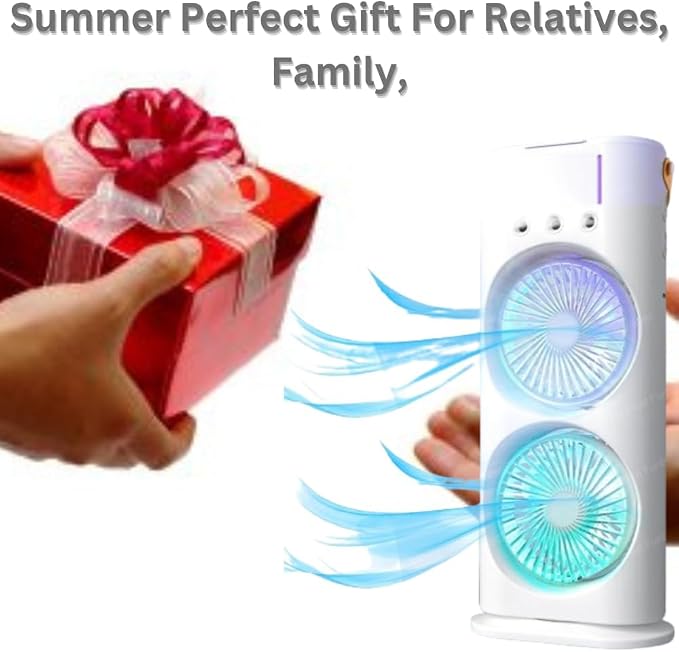 Spray Fan – Double-Ended Spray Water Mist Fan with LED Light & Humidifier
