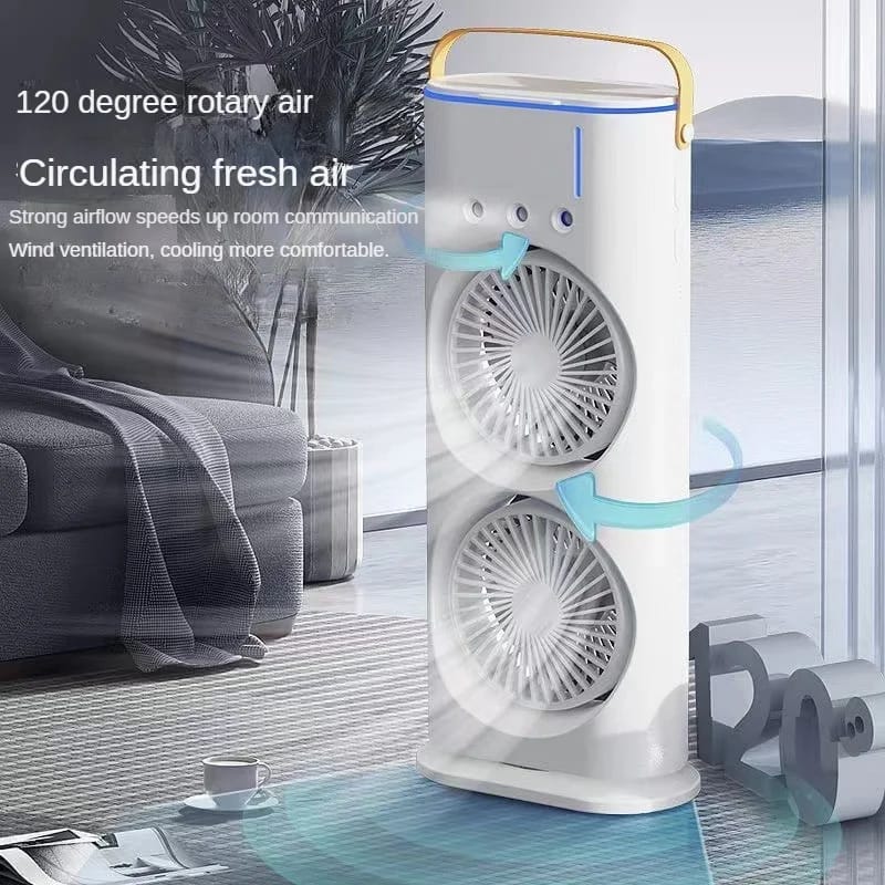 Spray Fan – Double-Ended Spray Water Mist Fan with LED Light & Humidifier