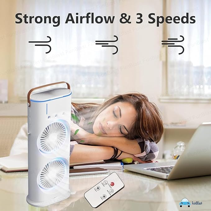 Spray Fan – Double-Ended Spray Water Mist Fan with LED Light & Humidifier