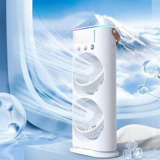 Spray Fan – Double-Ended Spray Water Mist Fan with LED Light & Humidifier