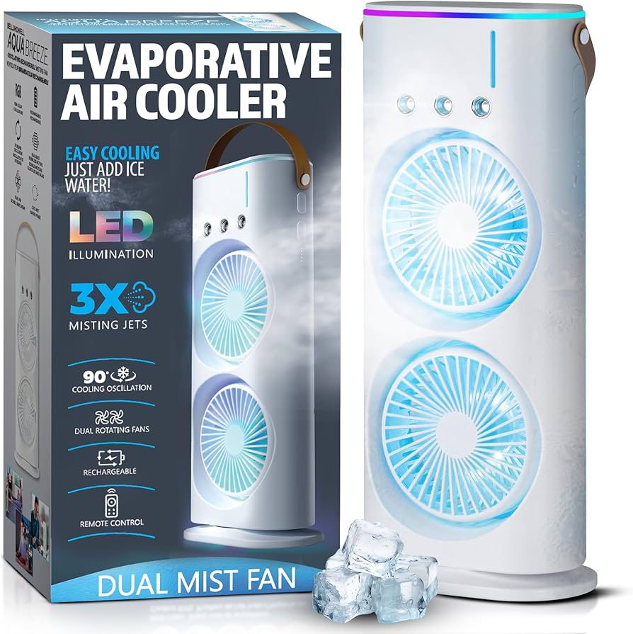 Spray Fan – Double-Ended Spray Water Mist Fan with LED Light & Humidifier