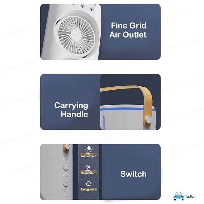 Spray Fan – Double-Ended Spray Water Mist Fan with LED Light & Humidifier