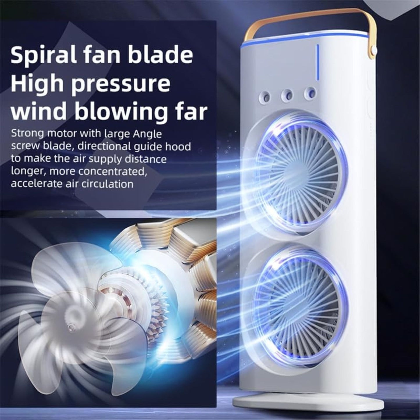 Spray Fan – Double-Ended Spray Water Mist Fan with LED Light & Humidifier