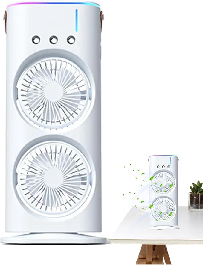 Spray Fan – Double-Ended Spray Water Mist Fan with LED Light & Humidifier