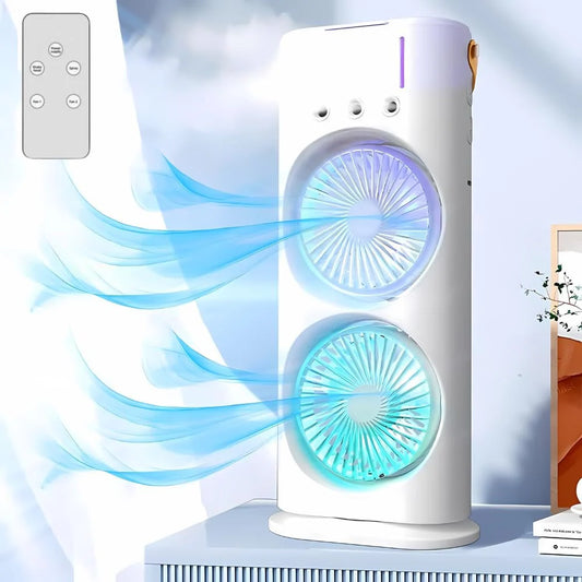 Spray Fan – Double-Ended Spray Water Mist Fan with LED Light & Humidifier