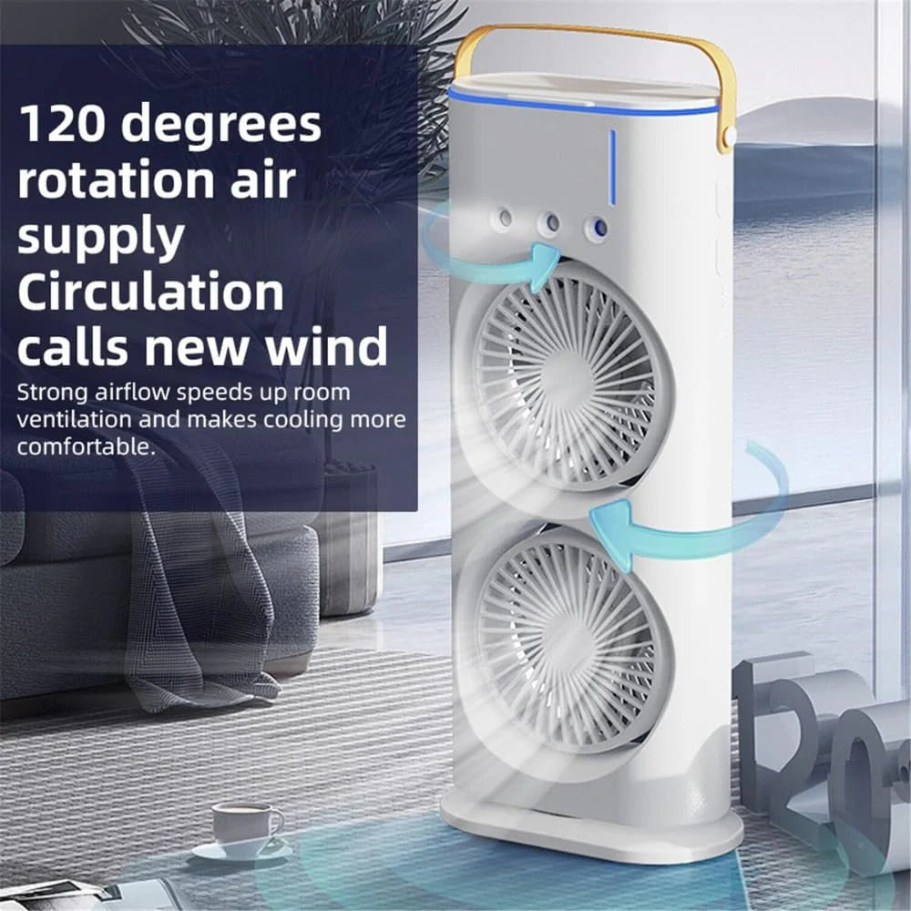 Spray Fan – Double-Ended Spray Water Mist Fan with LED Light & Humidifier